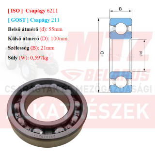 Csapágy 6211 GPZгпз-36